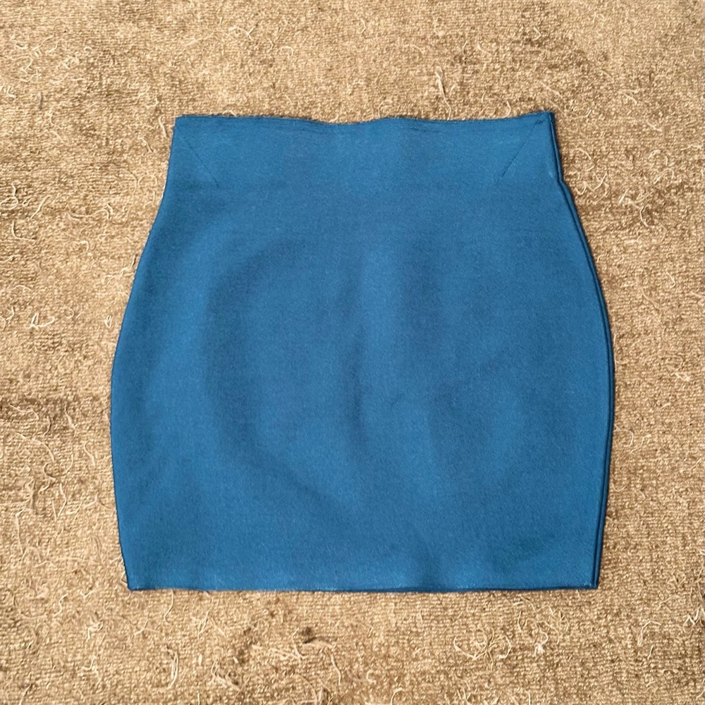WOW Couture - Teal Blue Bandage Mini Skirt